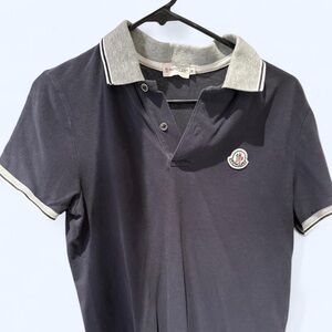 Moncler Navy Polo Shirt Medium